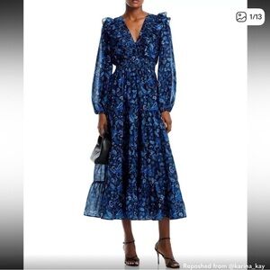 Aqua Long Sleeve Blue Dress